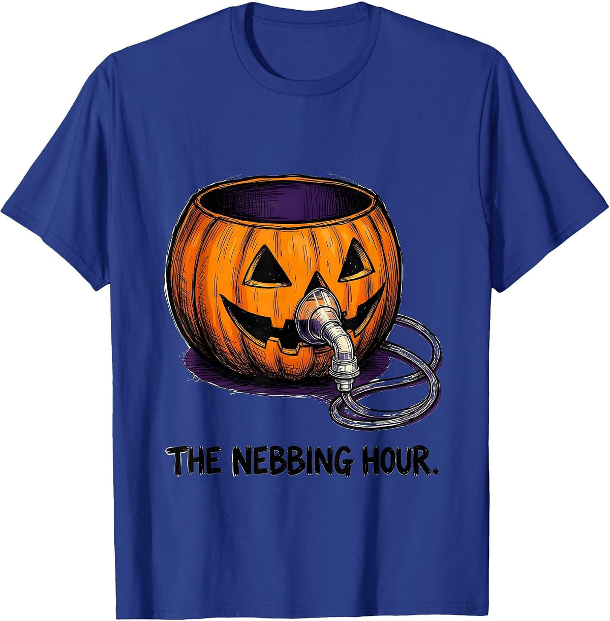 Men's The Nebbing Hour Respiratory Therapist Halloween Lung Humor T-Shirt - Royal Blue