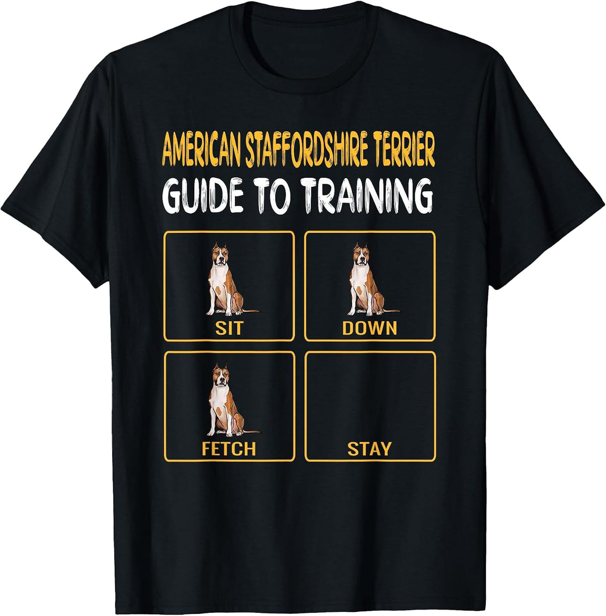 Funny Dog Training American Staffordshire Terrier T-Shirt - Black