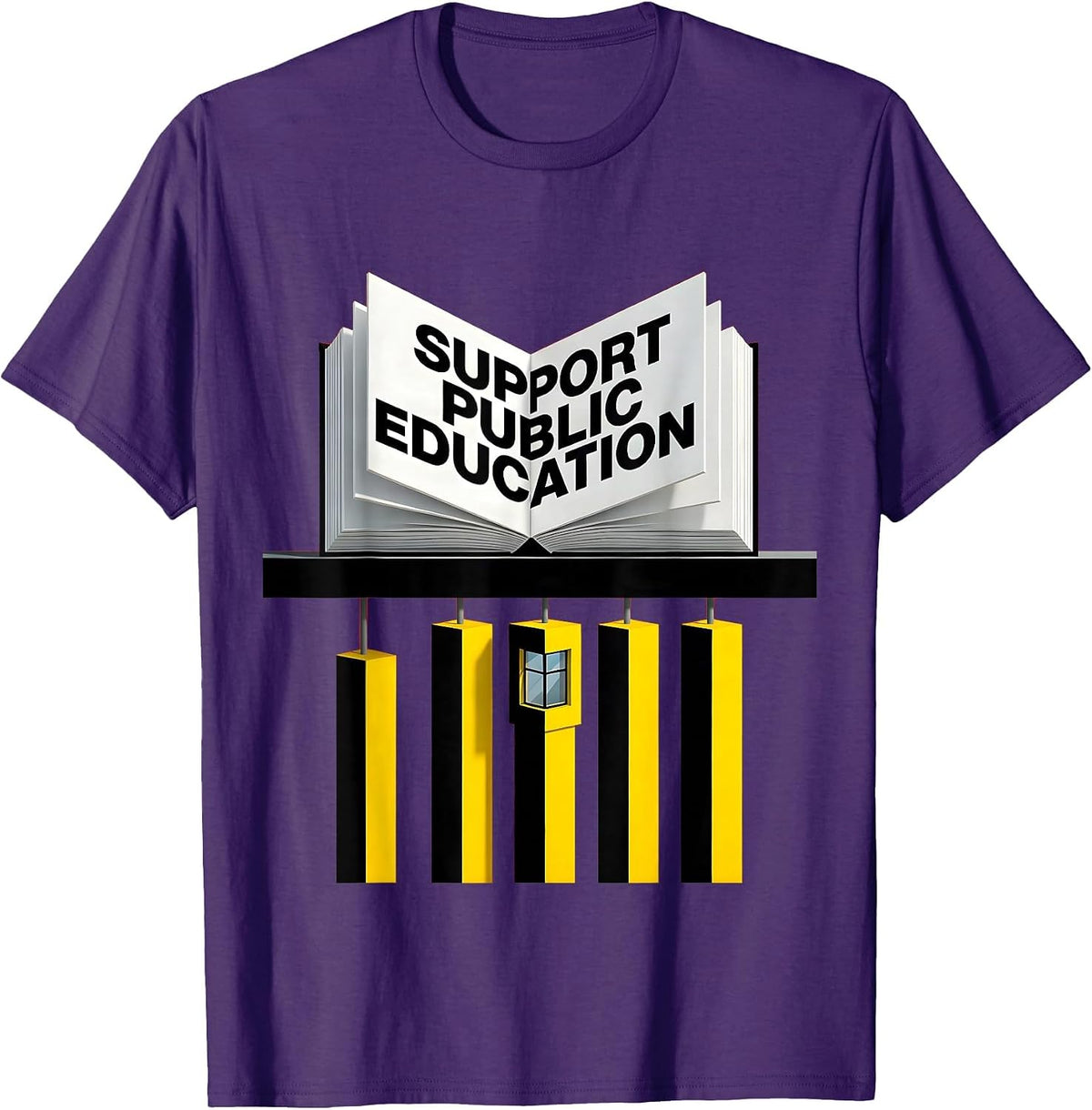 Men's Support Public Education Bauhaus Teacher Red For Ed Protest T-Shirt - Purple