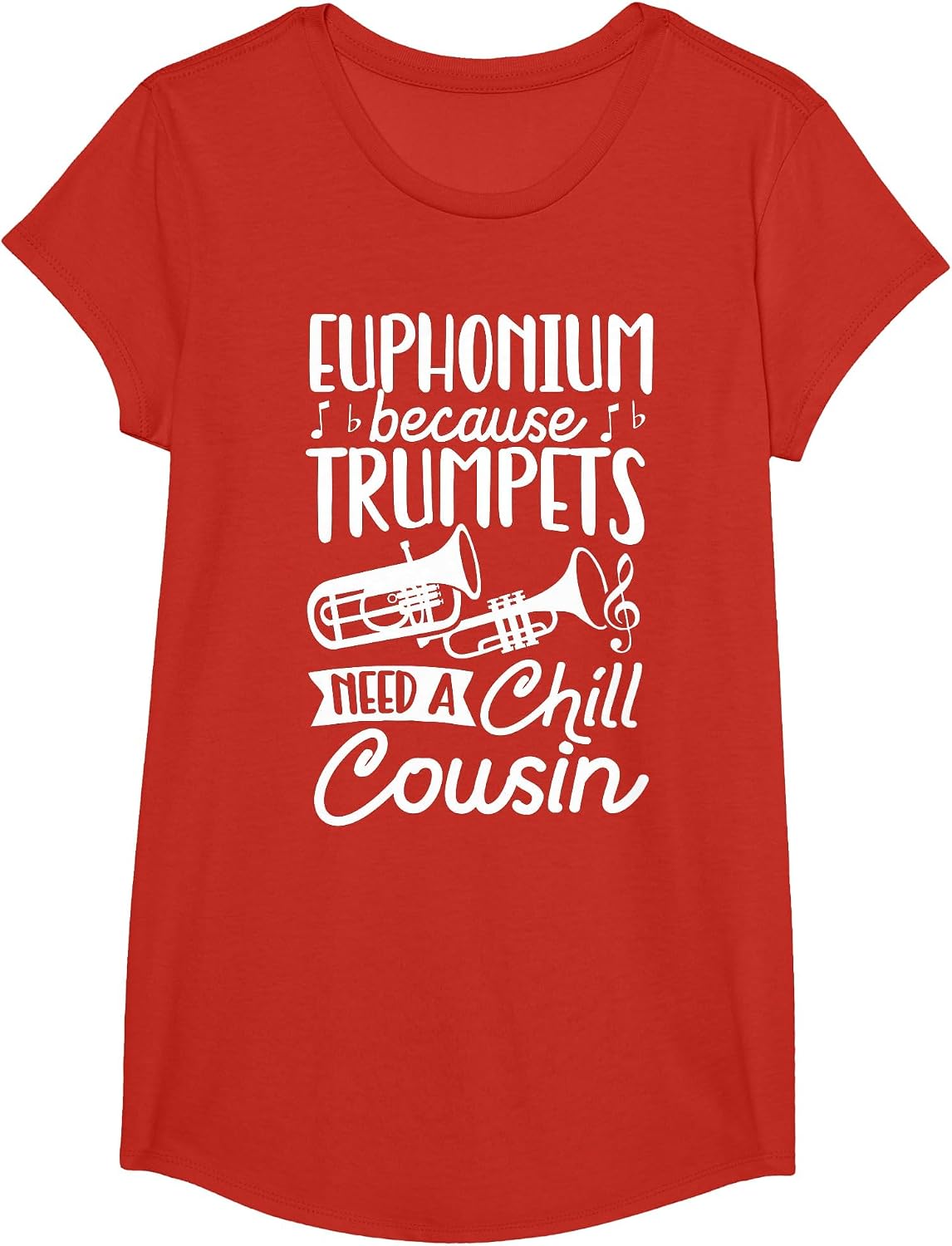 Euphoniumist Orchestra Marching Band Brass Horn Euphonium T-Shirt - Girls Red