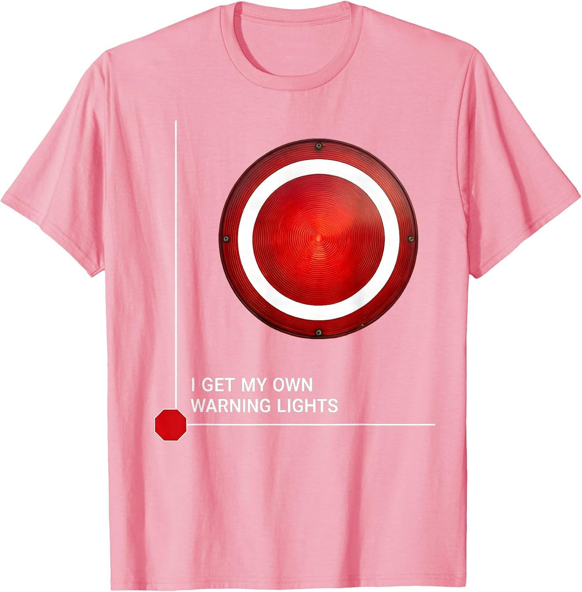 Men's I Get My Own Warning Lights Funny School Bus Driver T-Shirt - Pink