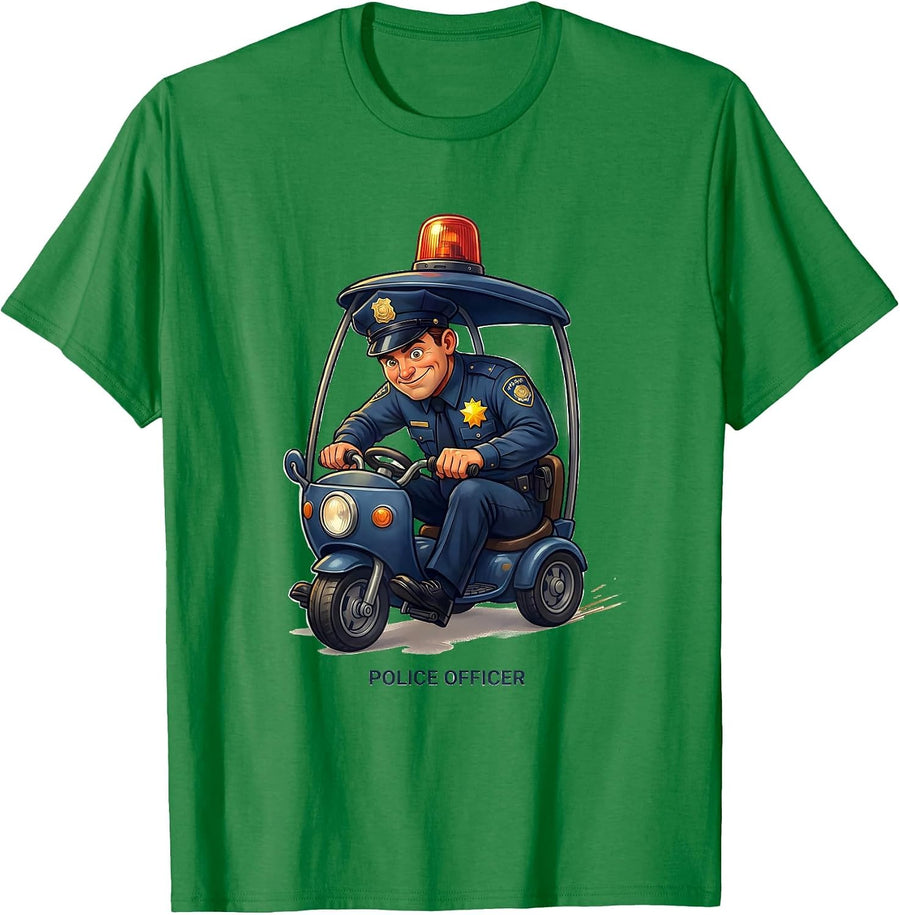 Men's Police Officer Cheerful Halloween Costume Toddler Kids T-Shirt - Kelly Green