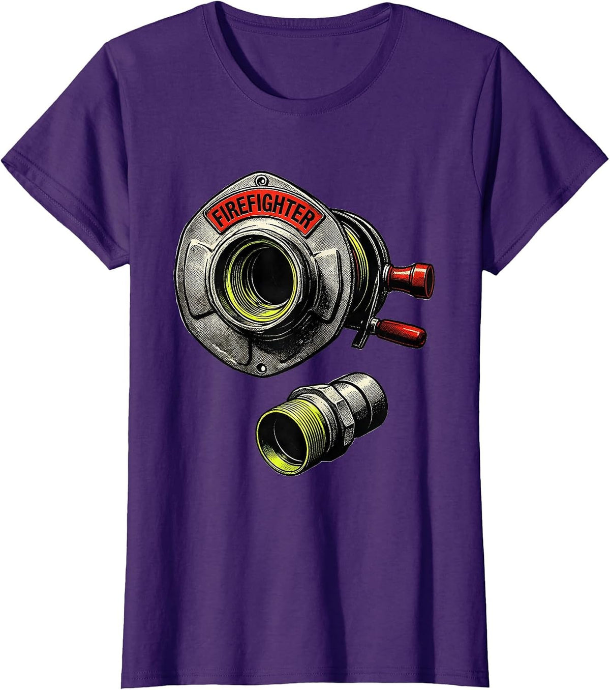 Women's Firefighter Risograph Fire Department Humor Gift for Fireman T-Shirt - Purple