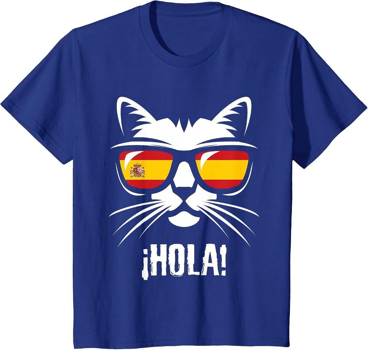 Funny Cat Spanish Flag T-Shirt - Royal Blue