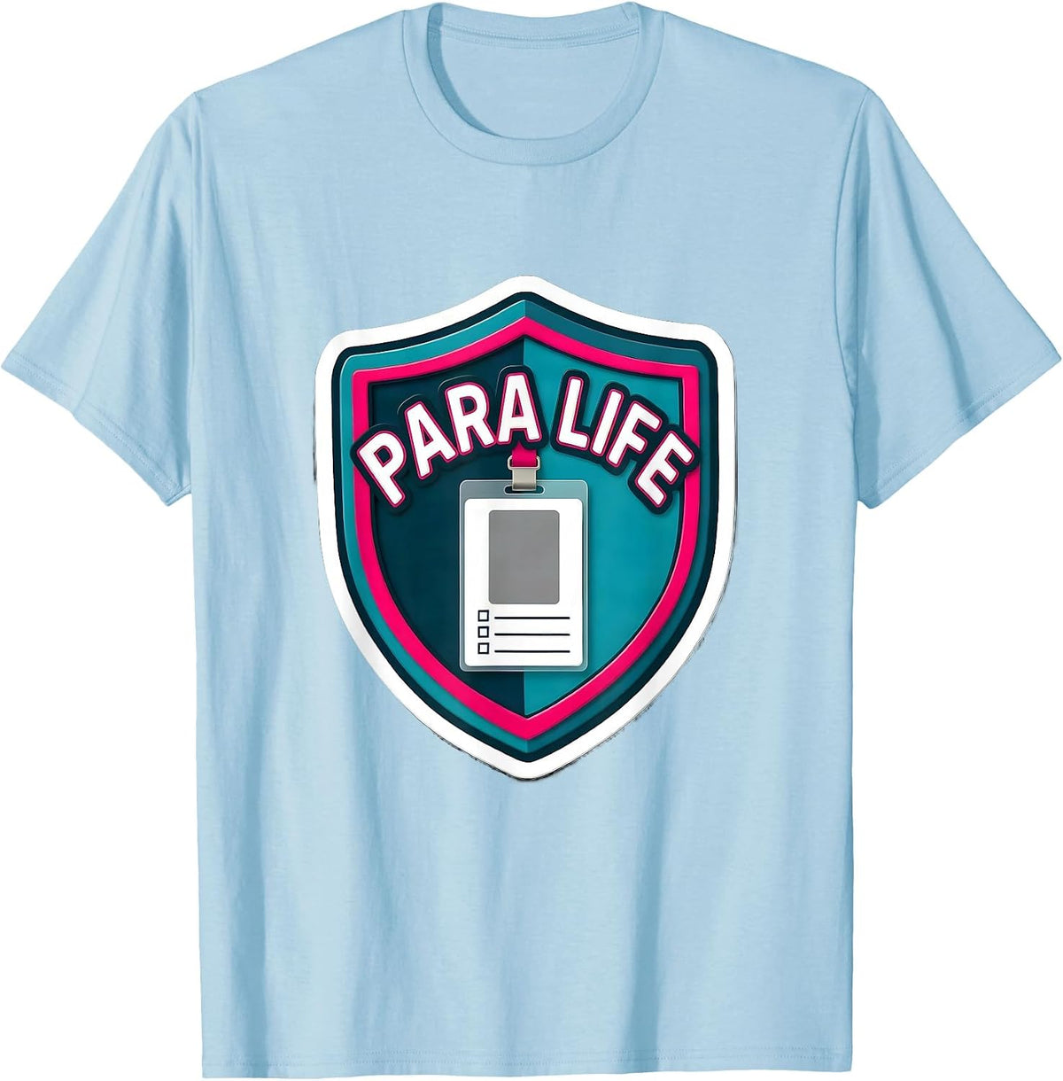 Men's Para Life Sticker Style Paraprofessional Paraeducator School T-Shirt - Baby Blue