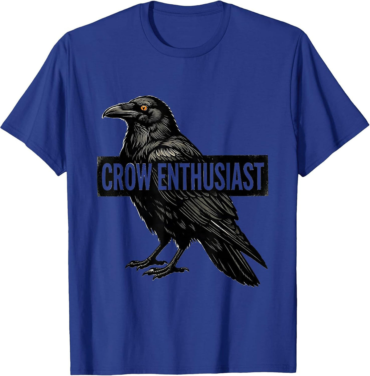 Men's Crow Enthusiast Gothic Nature Bird Silhouette Art T-Shirt - Royal Blue