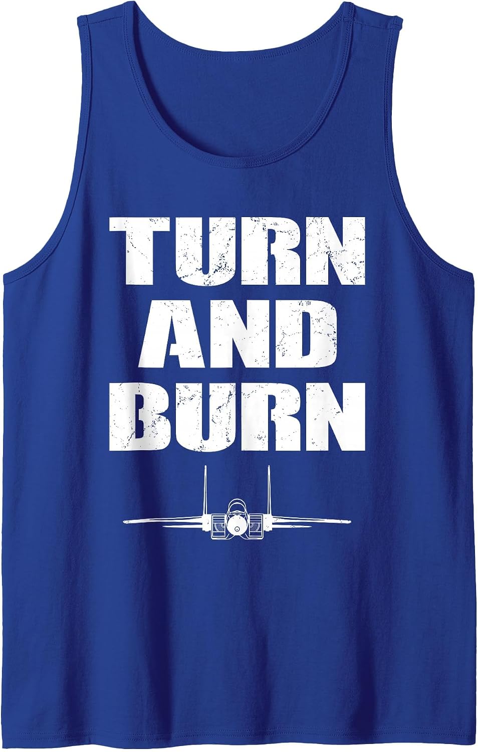 Turn and Burn Fighter Jet Tank Top - Royal Blue
