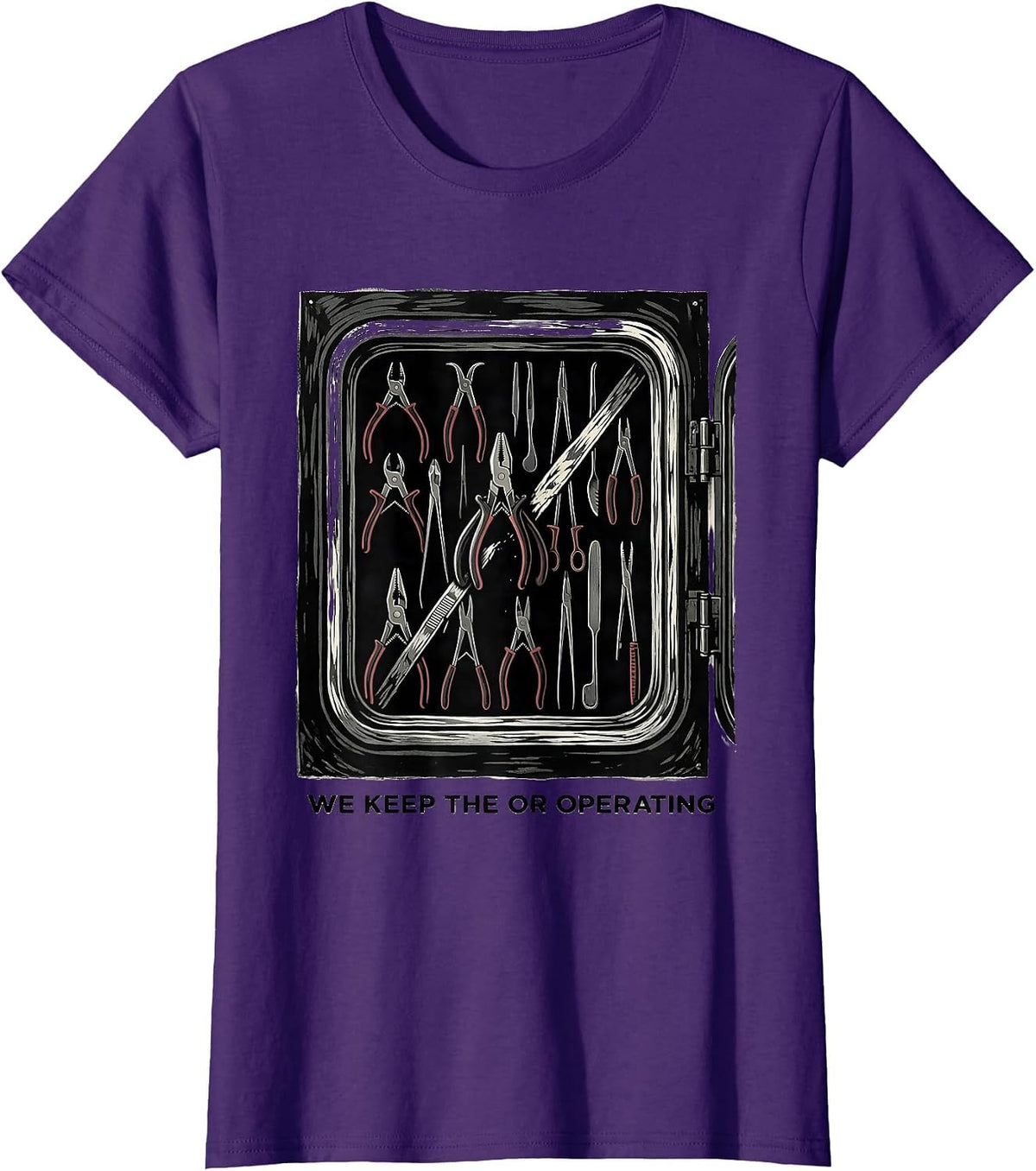 Women's We Keep The OR Operating Funny Sterile Processing Tech SPD T-Shirt - Purple