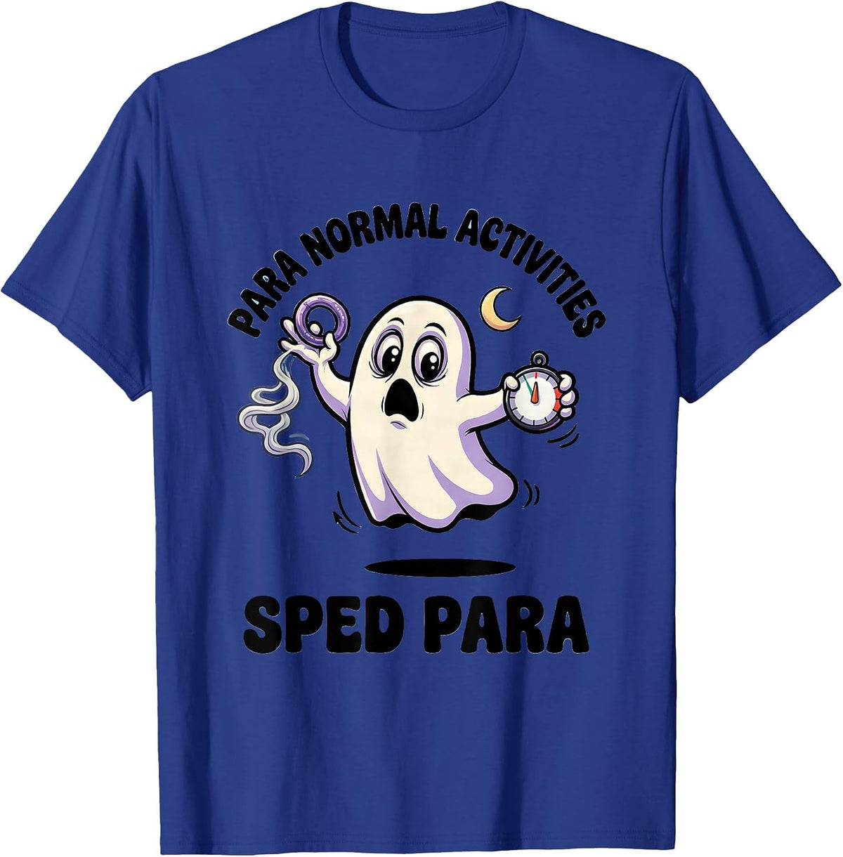 Men's Para Normal Activities SPED Para Ghost Halloween T-Shirt - Royal Blue