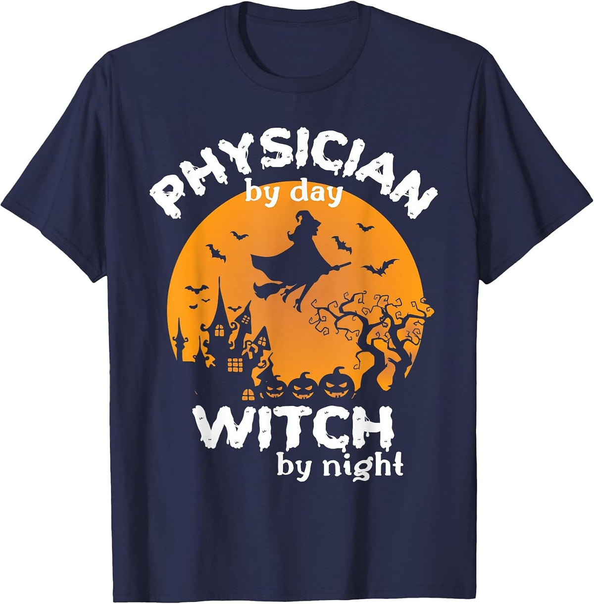 Funny Physician Doctor Halloween Costume for Physicians T-Shirt - Navy Blue