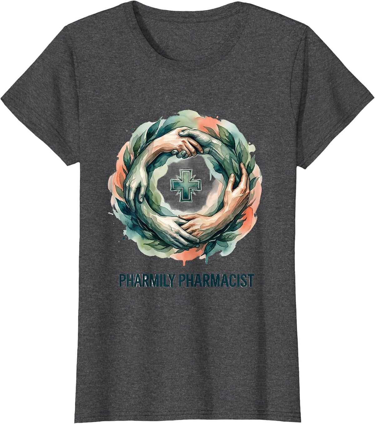 Women's Pharmily Pharmacist Funny Pharmacy Tech Crew Halloween T-Shirt - Dark Heather Grey