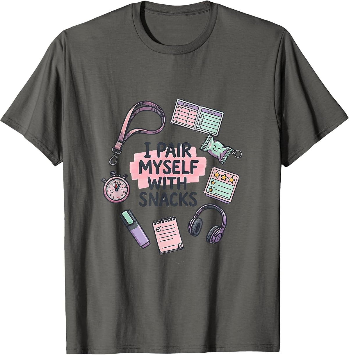 Men's I Pair Myself With Snacks Funny Special Education Teacher T-Shirt - Asphalt Grey