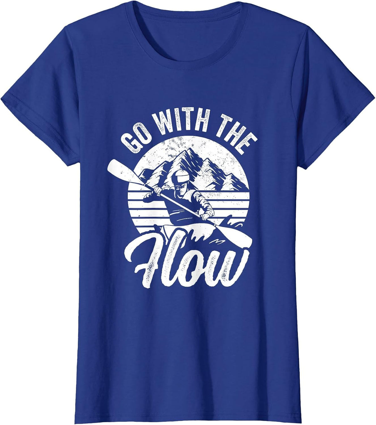 Go with The Flows Kayaking Paddling Kayak Funny Kayaker T-Shirt - Royal Blue