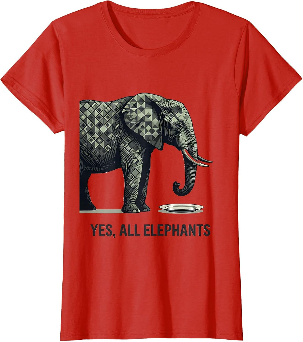 Yes, All Elephants Whimsical Elephant Lover Gift for Kids T-Shirt - Red