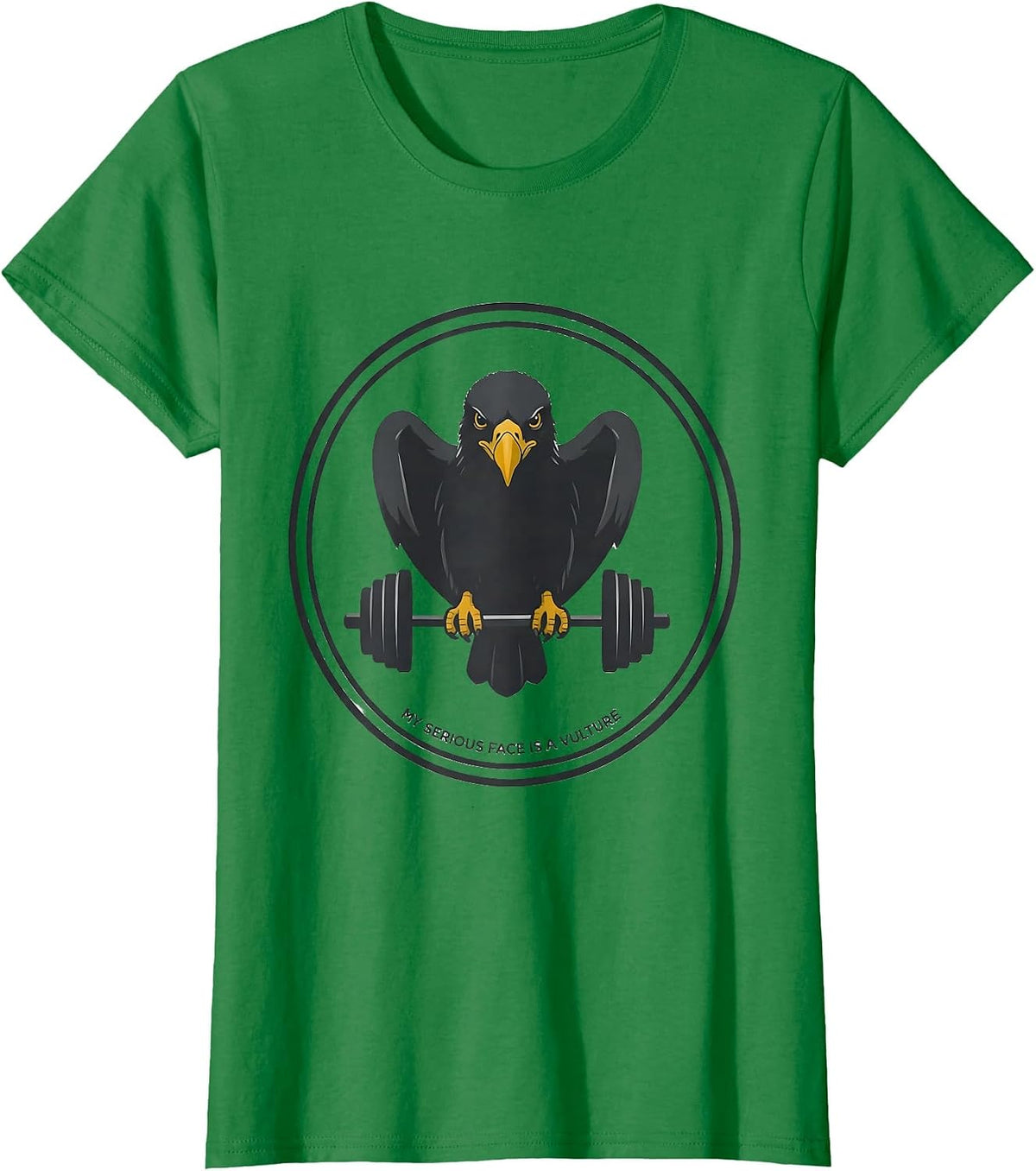 My Serious Face Is A Vulture Funny Gym Weightlifting Workout T-Shirt - Kelly Green