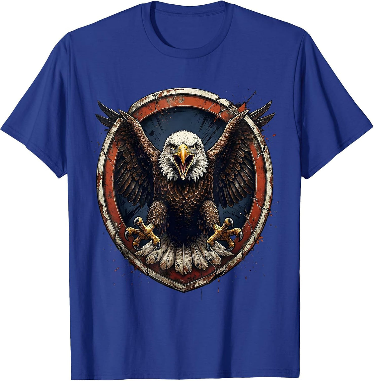 Bald Eagle Talons Extended Patriotic Faith Design T-Shirt - Royal Blue
