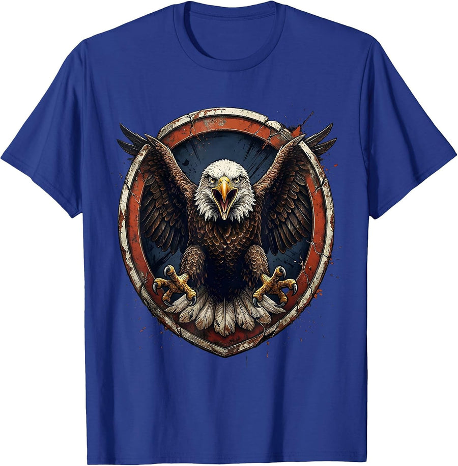 Bald Eagle Talons Extended Patriotic Faith Design T-Shirt - Royal Blue