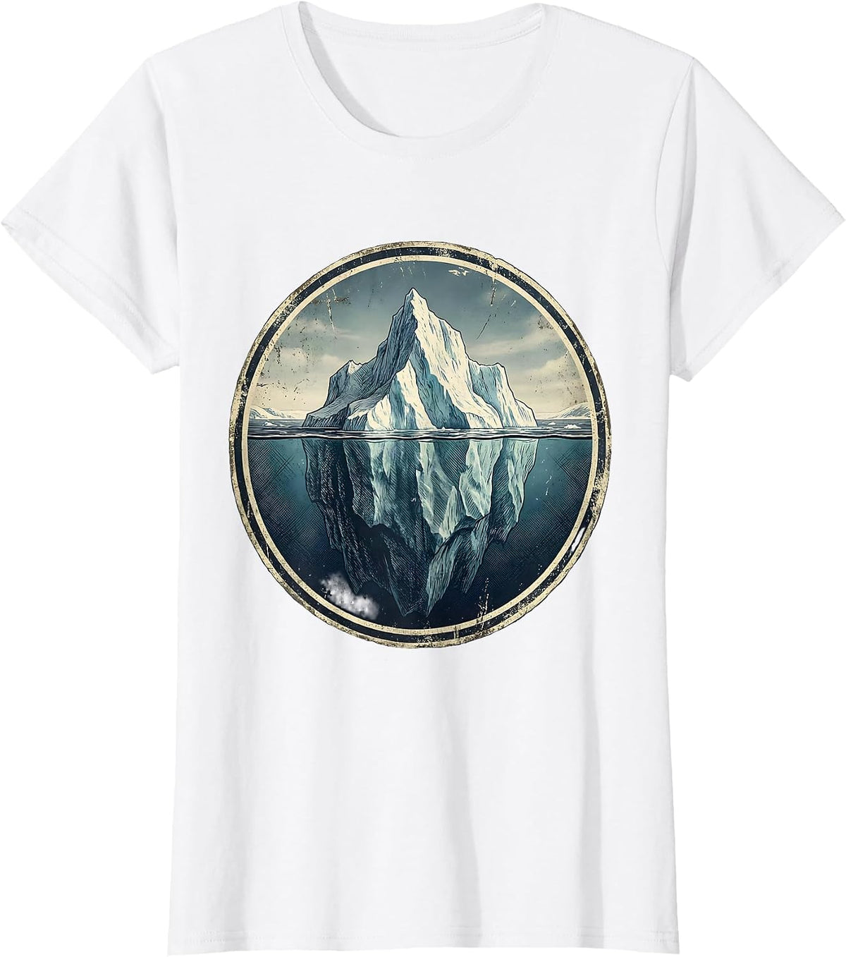 Iceberg Hidden Mass Facts Over Feelings Graphic T-Shirt - White