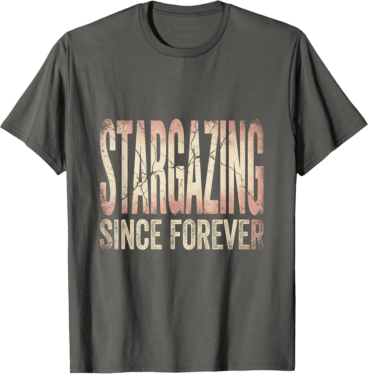 Stargazing Since Forever Astronomy Night Sky Design T-Shirt - Asphalt Grey