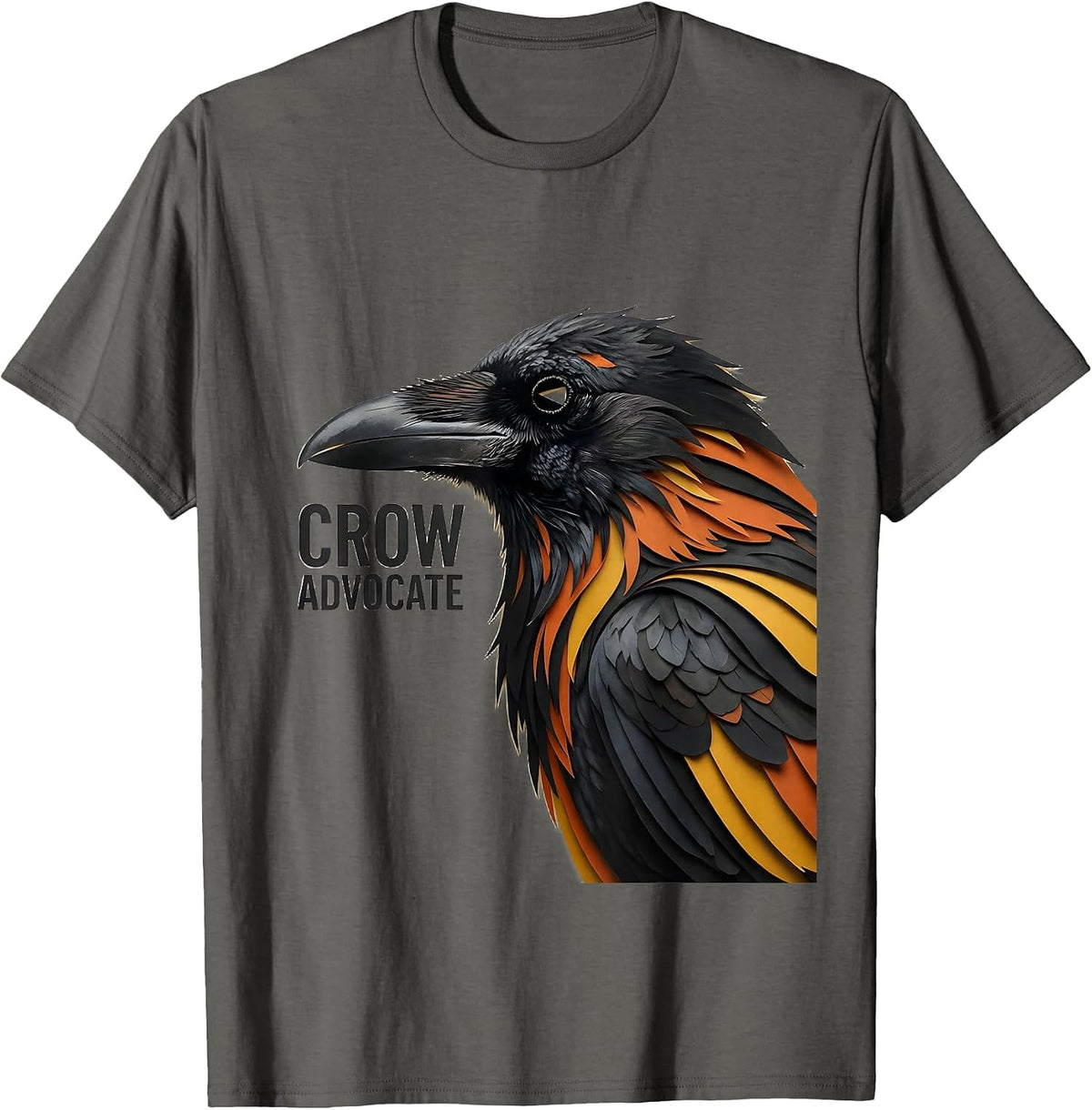 Crow Advocate Gothic Nature Bird Enthusiast Dark Humor T-Shirt - Asphalt Grey