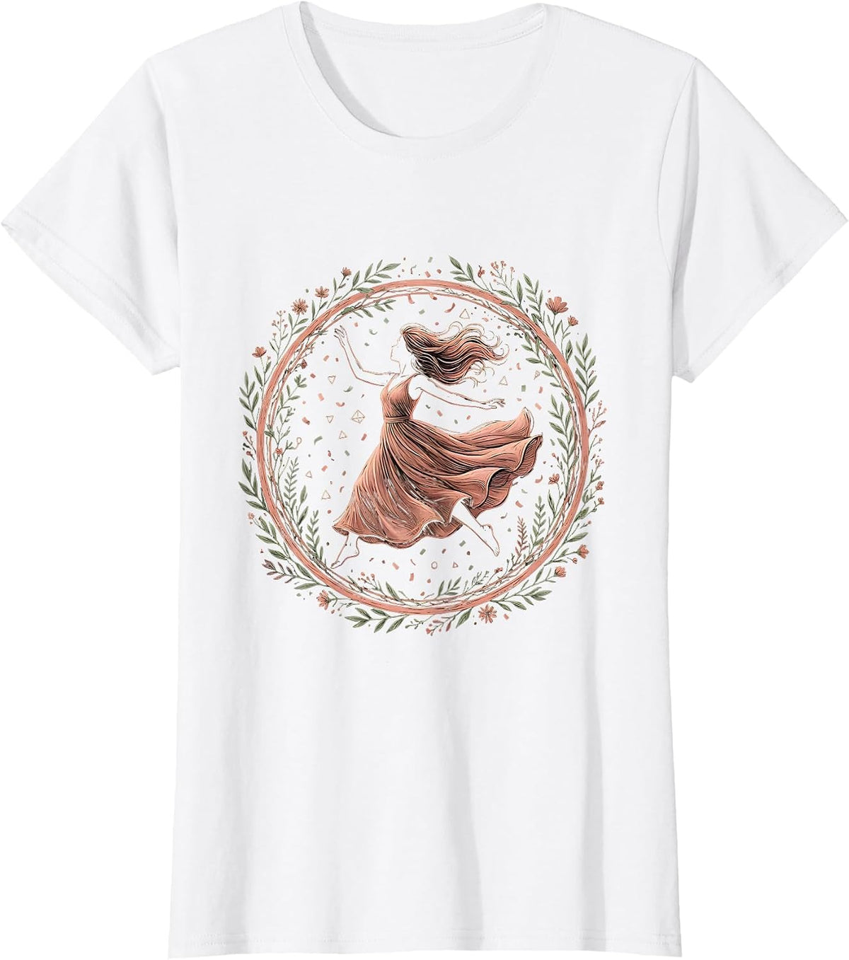 Gigi Confetti Celebration Jumping Fashion Design T-Shirt - White