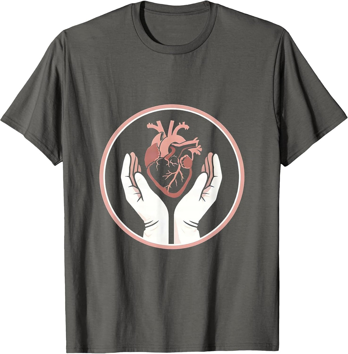 Men's Medical Assistant Caring Heart Graphic Design T-Shirt - Asphalt Grey