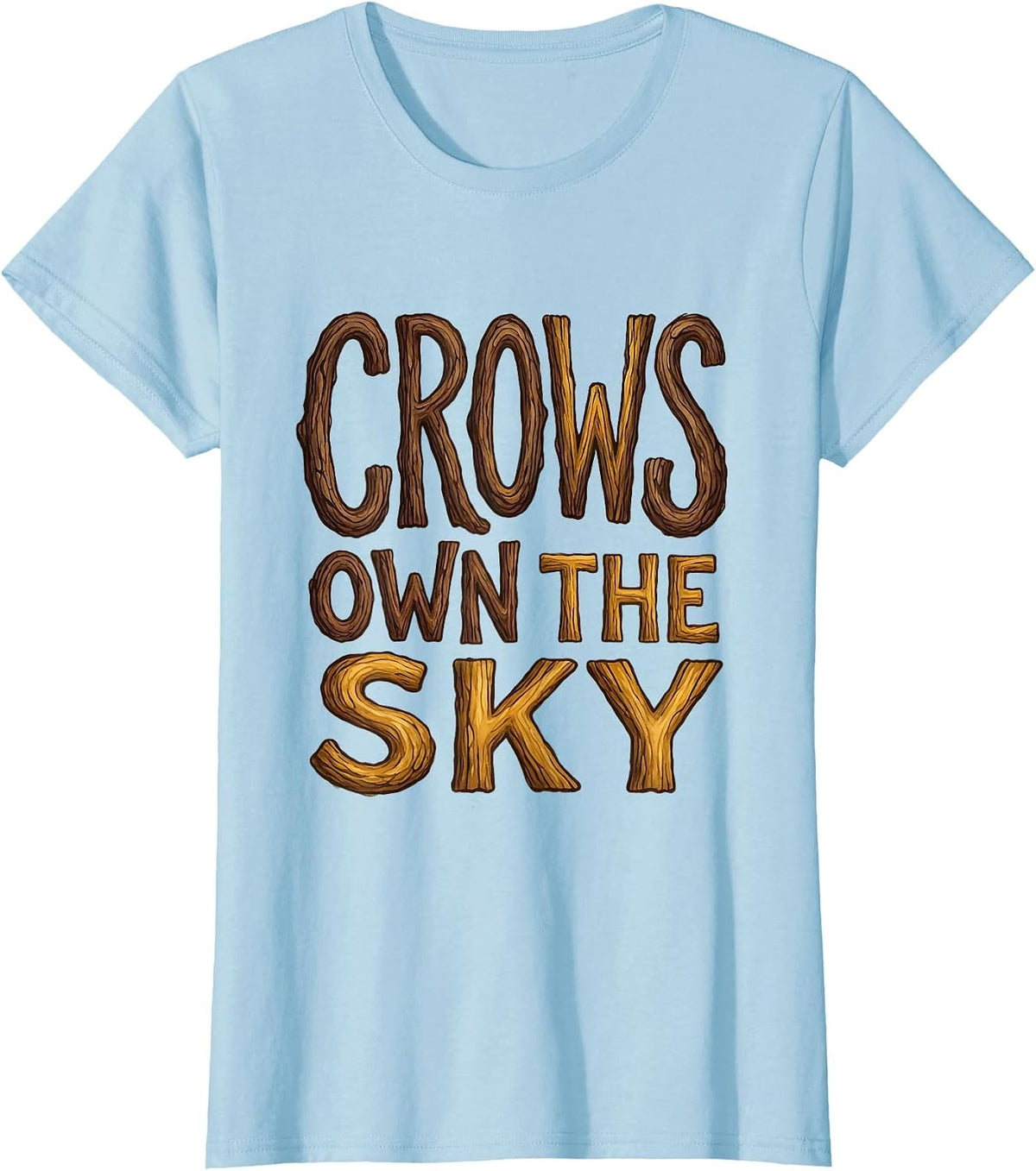 Crows Own The Sky Dark Bird Graphic Design T-Shirt - Baby Blue