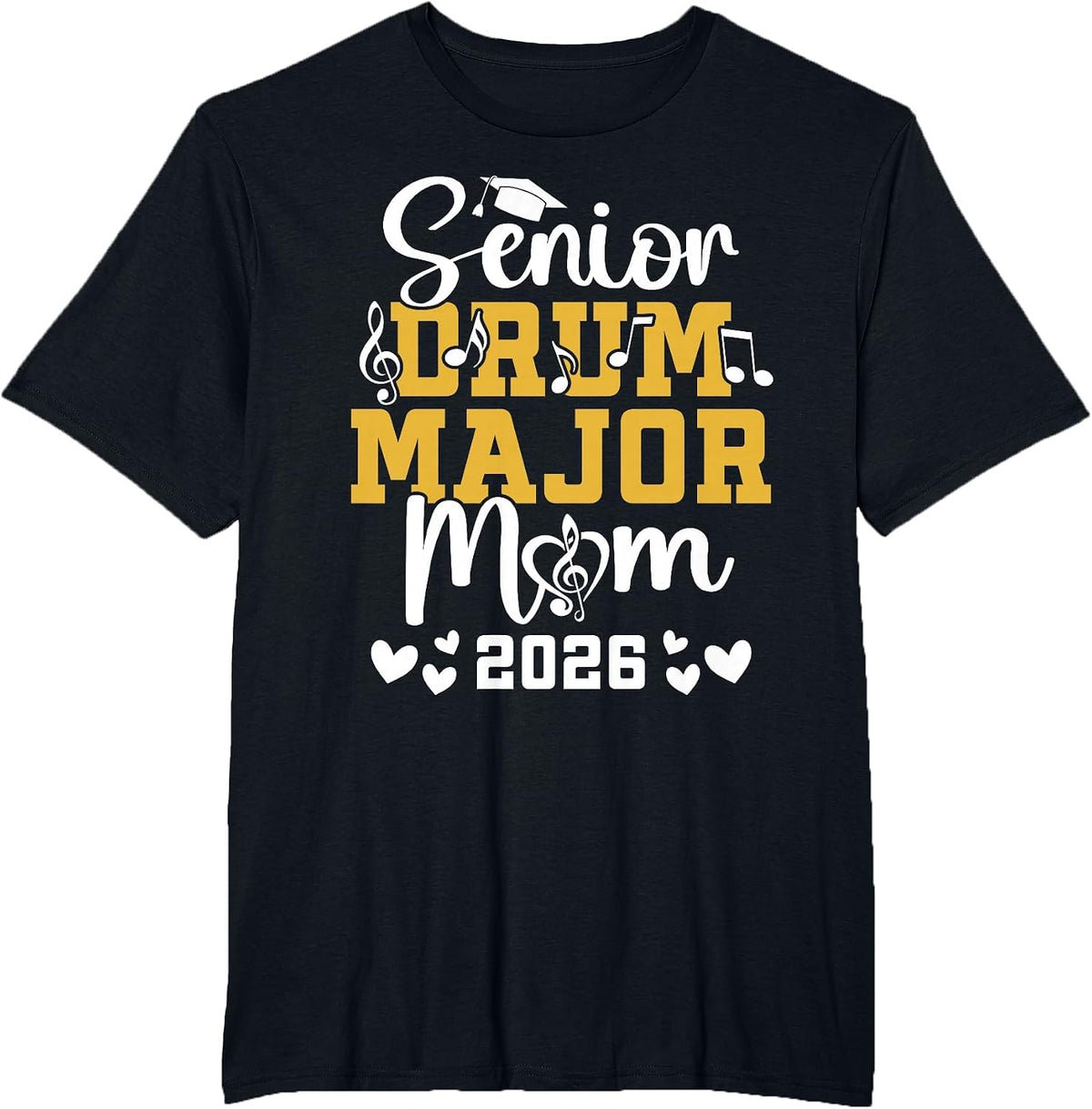Drum Major Senior Mom 2026 Senior Marching Band Mom 2026 T-Shirt - Black