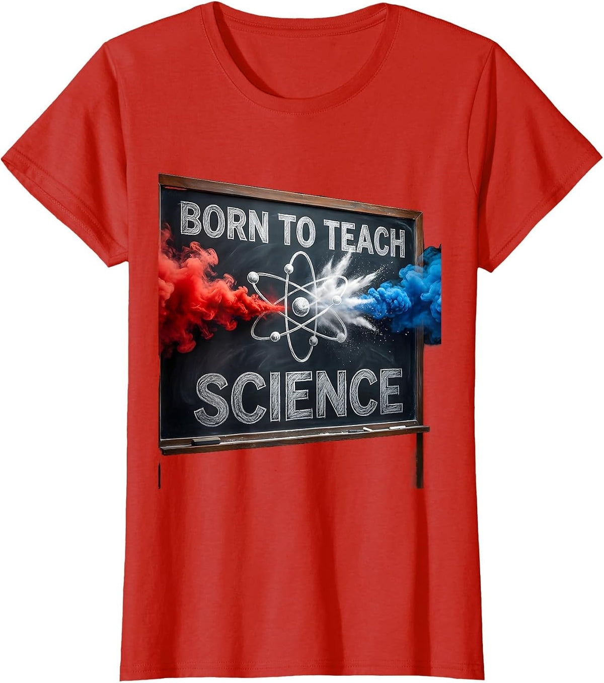Born to Teach Science Educator Design T-Shirt - Red