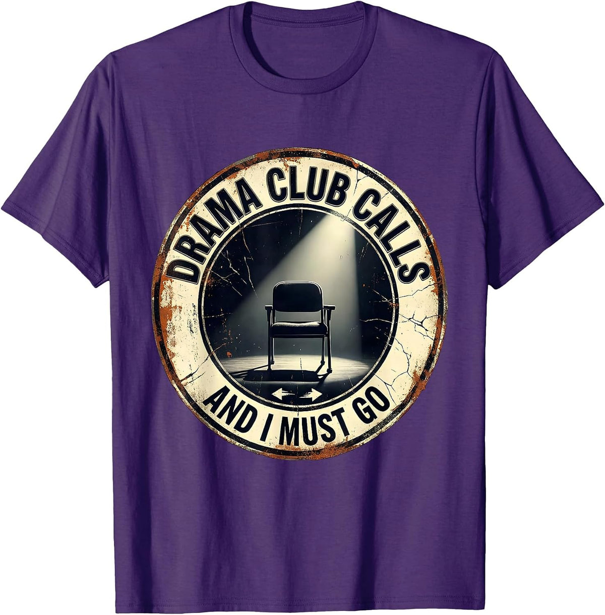 Drama Club Calls And I Must Go Funny Theatre Nerd Musical T-Shirt - Purple