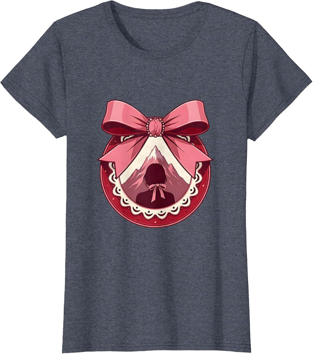 Women's Gigi Mountain Peak Scenic Illustration T-Shirt - Heather Blue