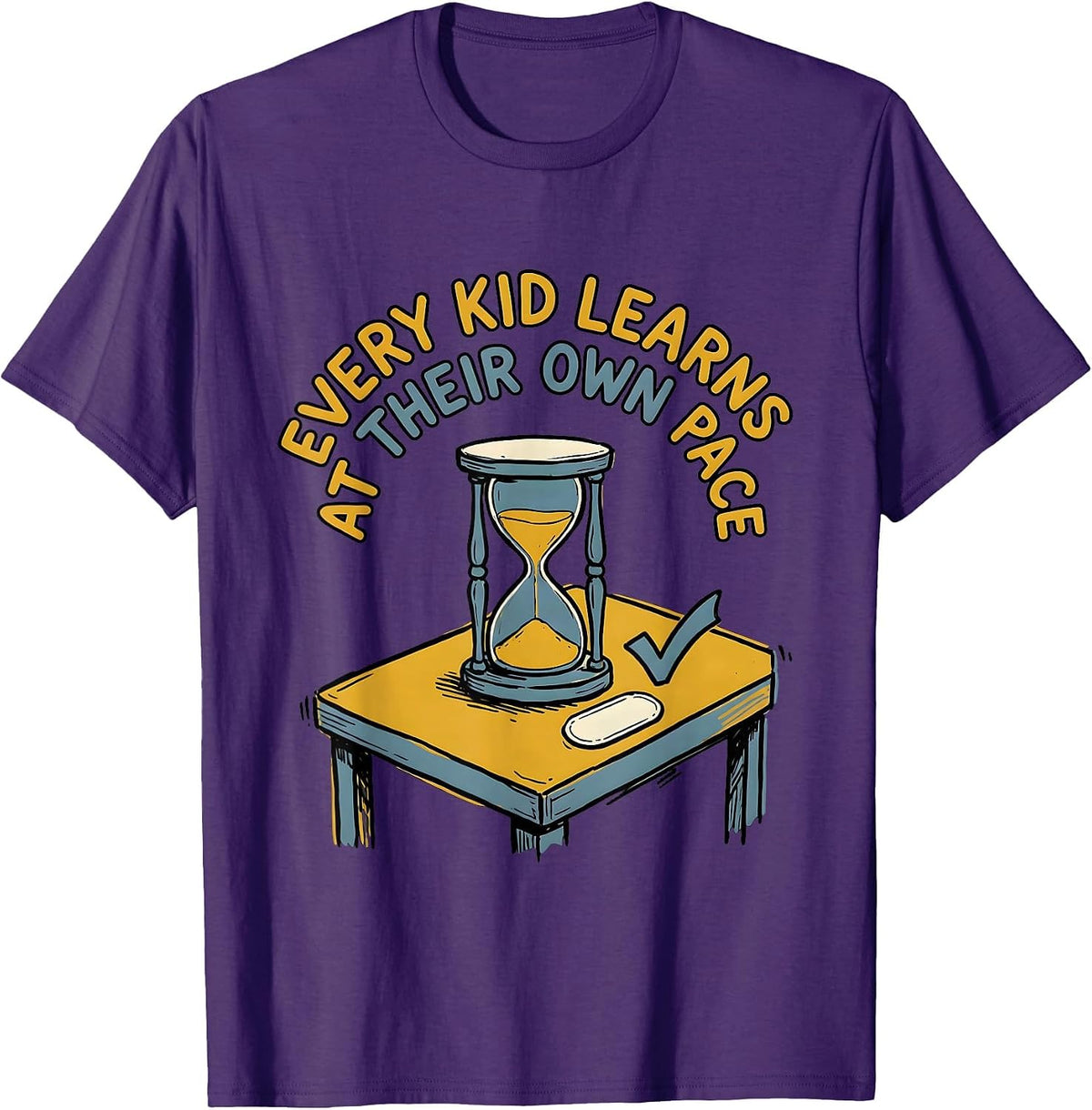 Men's Every Kid Learns At Their Own Pace Special Education Teacher T-Shirt - Purple