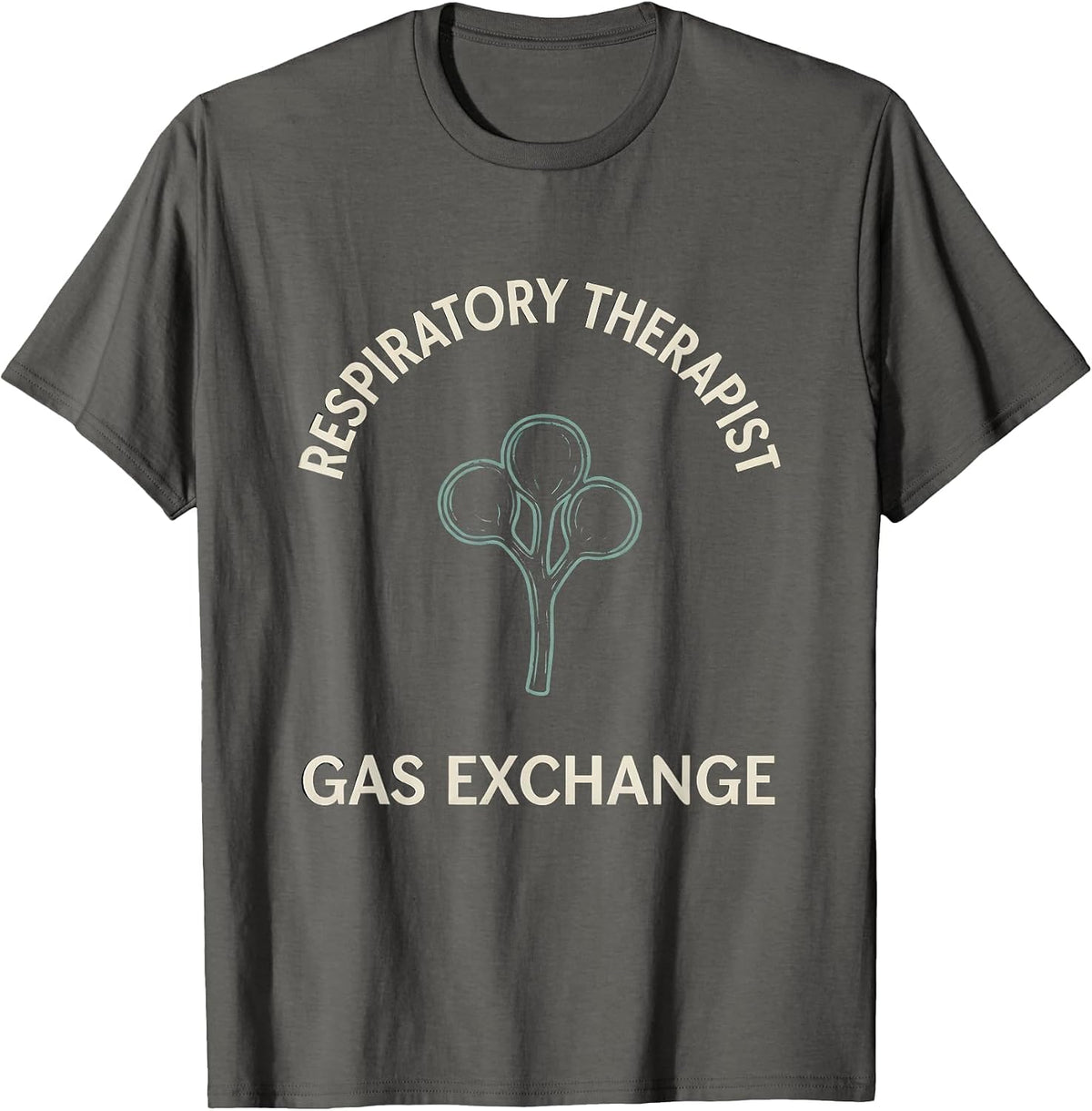 Men's Respiratory Therapist Gas Exchange Minimalist RT T-Shirt - Asphalt Grey
