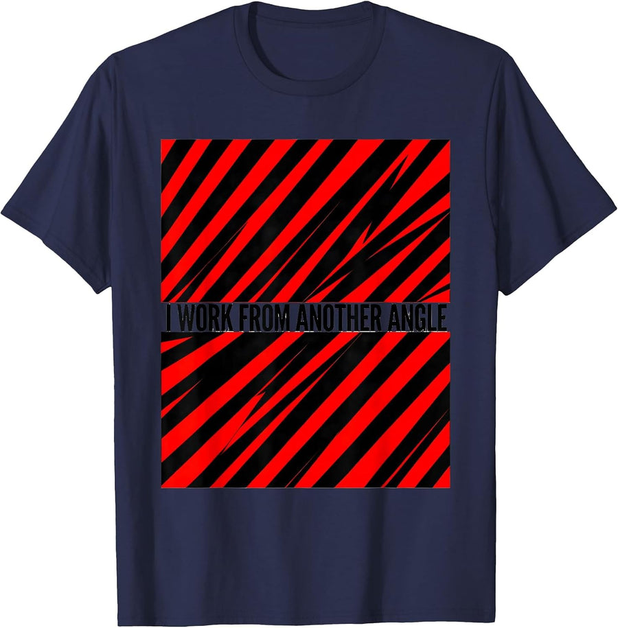 I Work From Another Angle Constructivist Poster Streetwear T-Shirt - Navy Blue