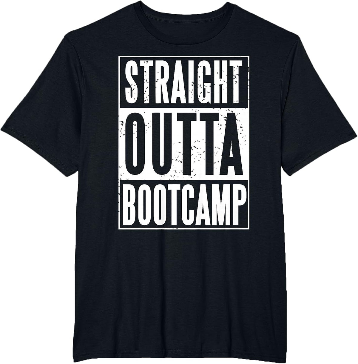 Straight Outta Military Bootcamp Soldier T-Shirt - Black