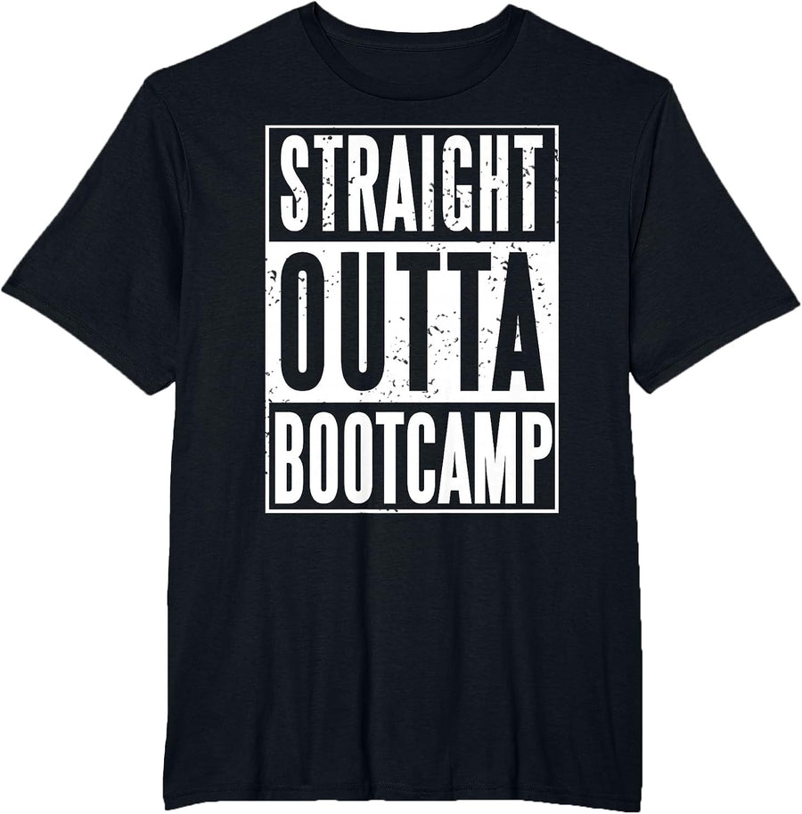 Straight Outta Military Bootcamp Soldier T-Shirt - Black