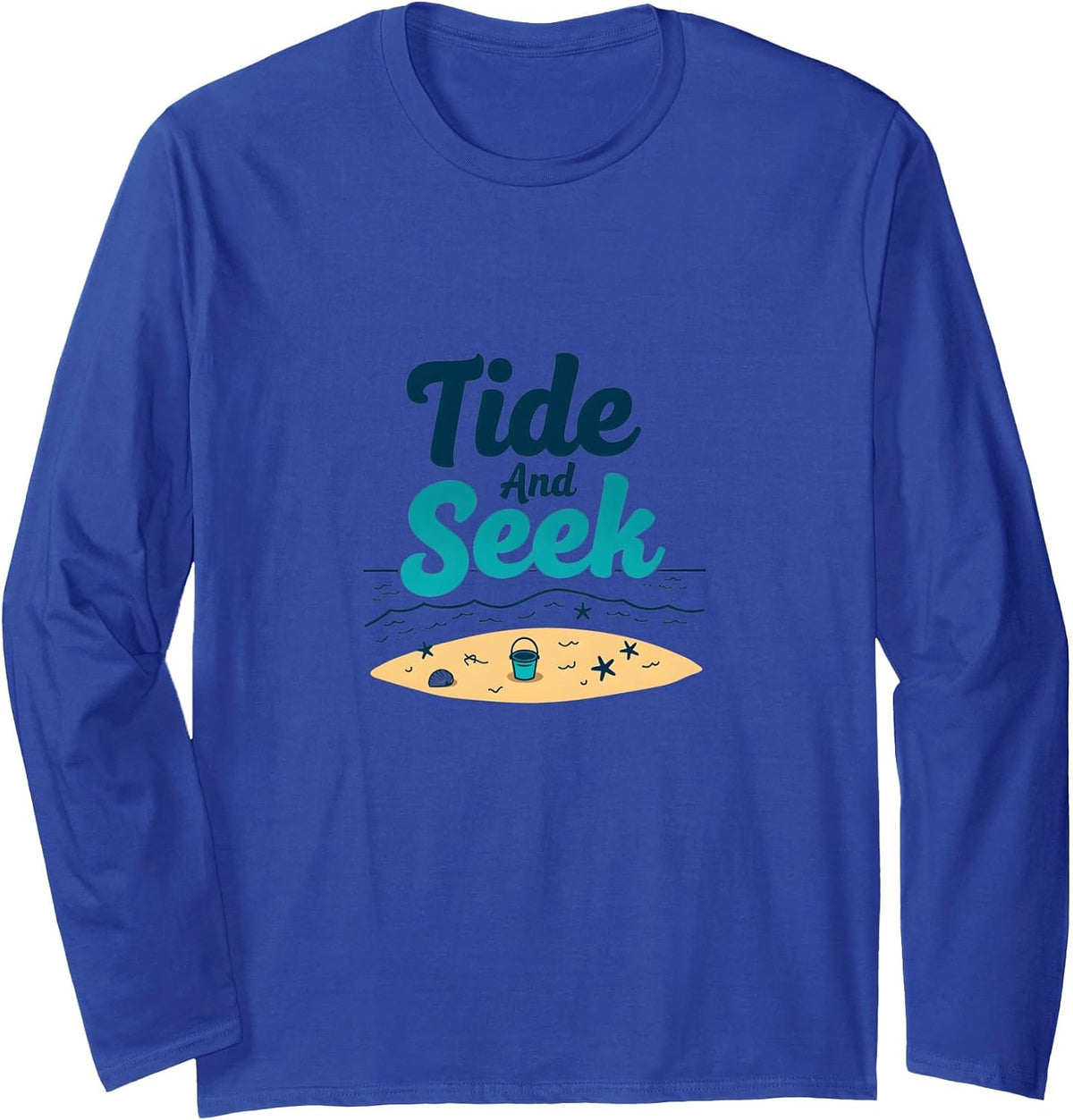 Tide And Seek: Beachcomber's Delight Beach Long Sleeve T-Shirt - Adult Unisex Royal Blue