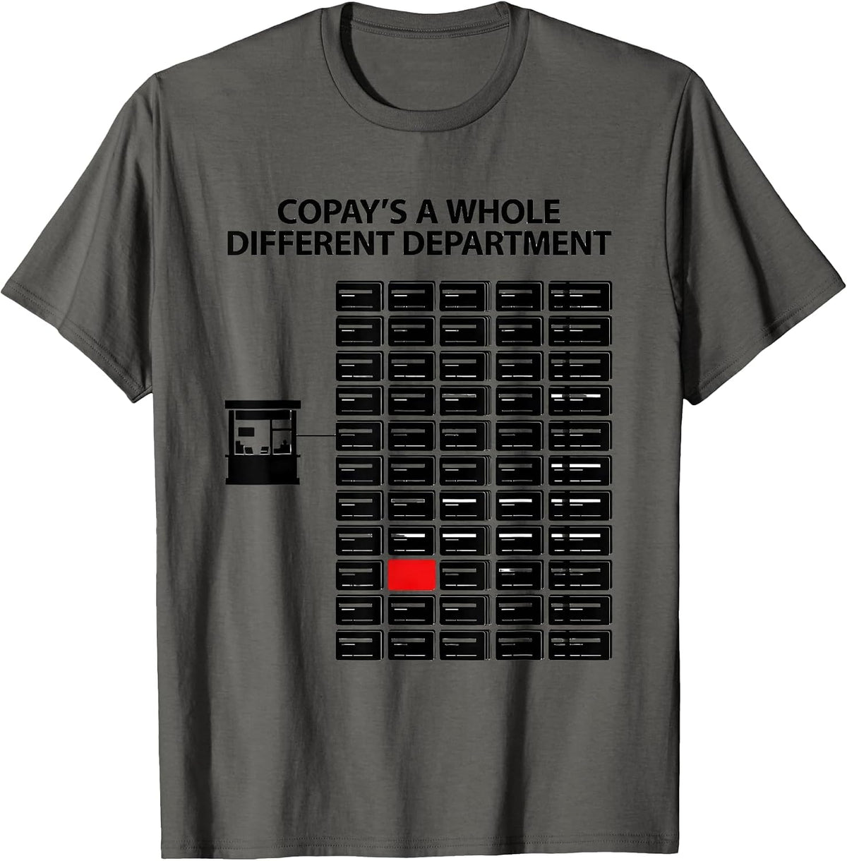 Men's Copay's A Whole Different Department Funny Pharmacy Tech T-Shirt - Asphalt Grey