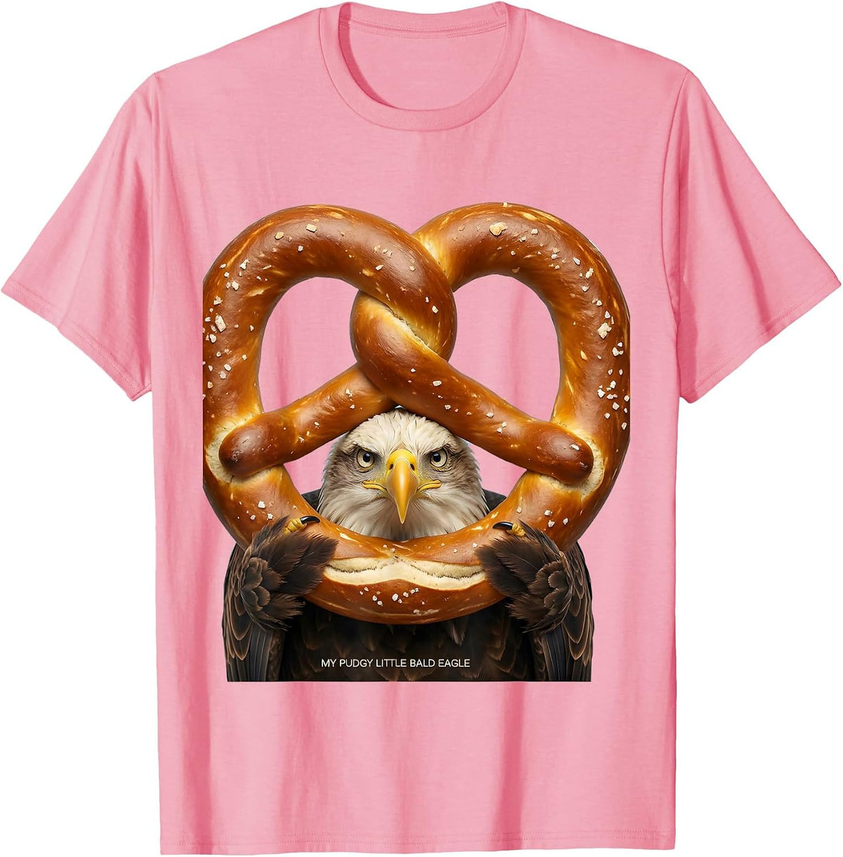 Men's My Pudgy Little Bald Eagle Funny Eagle Lover Novelty T-Shirt - Pink