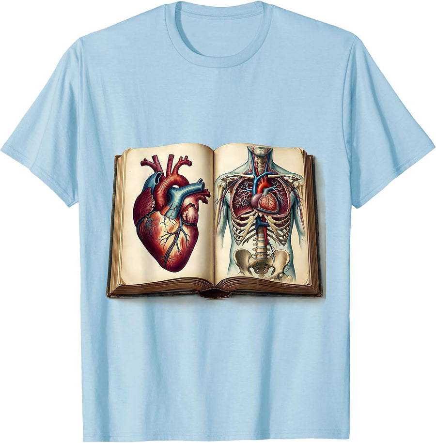 Men's Medical Assistant Anatomy Textbook Graphic T-Shirt - Baby Blue