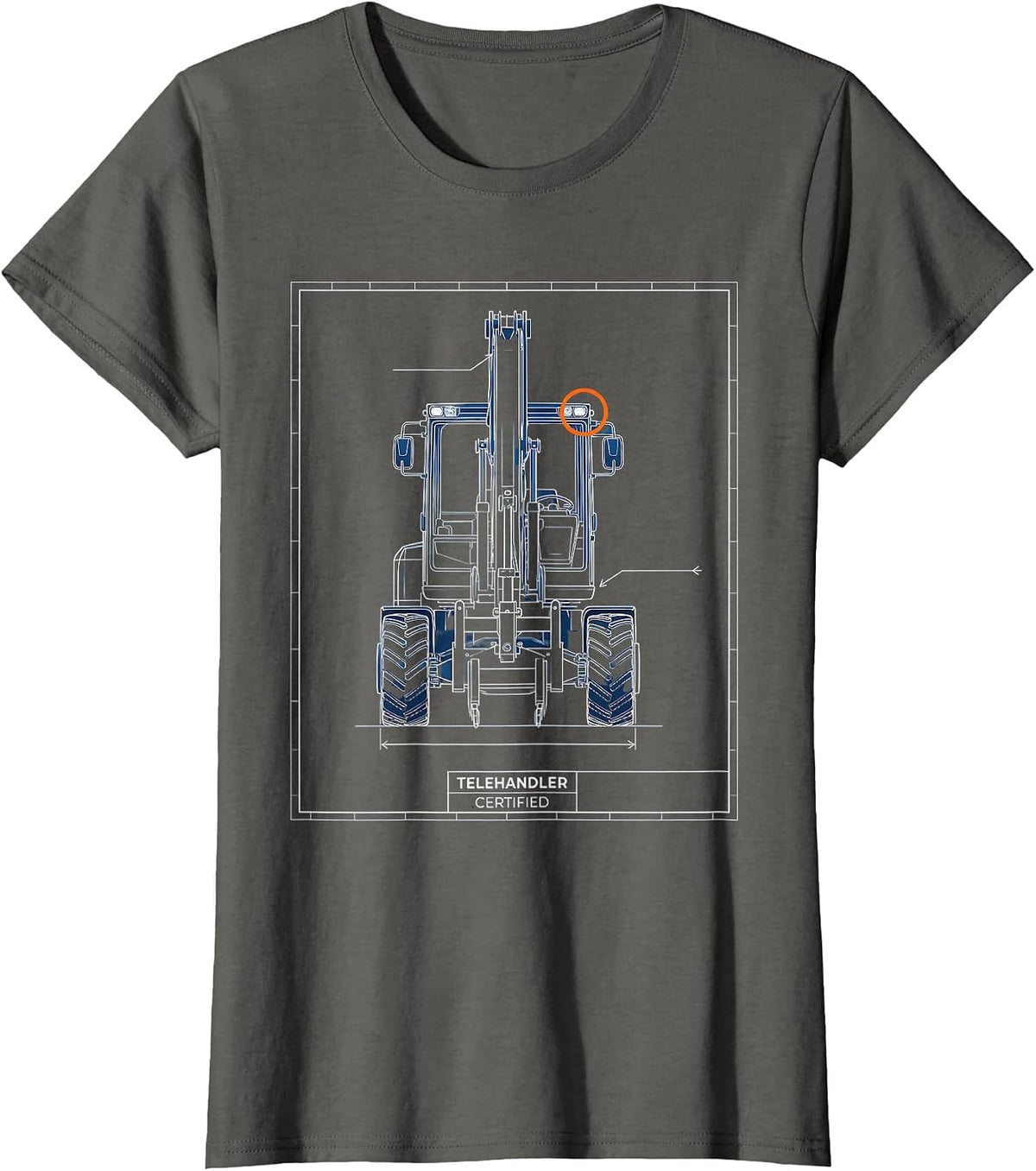 Women's Telehandler Certified Funny Heavy Equipment Operator T-Shirt - Asphalt Grey