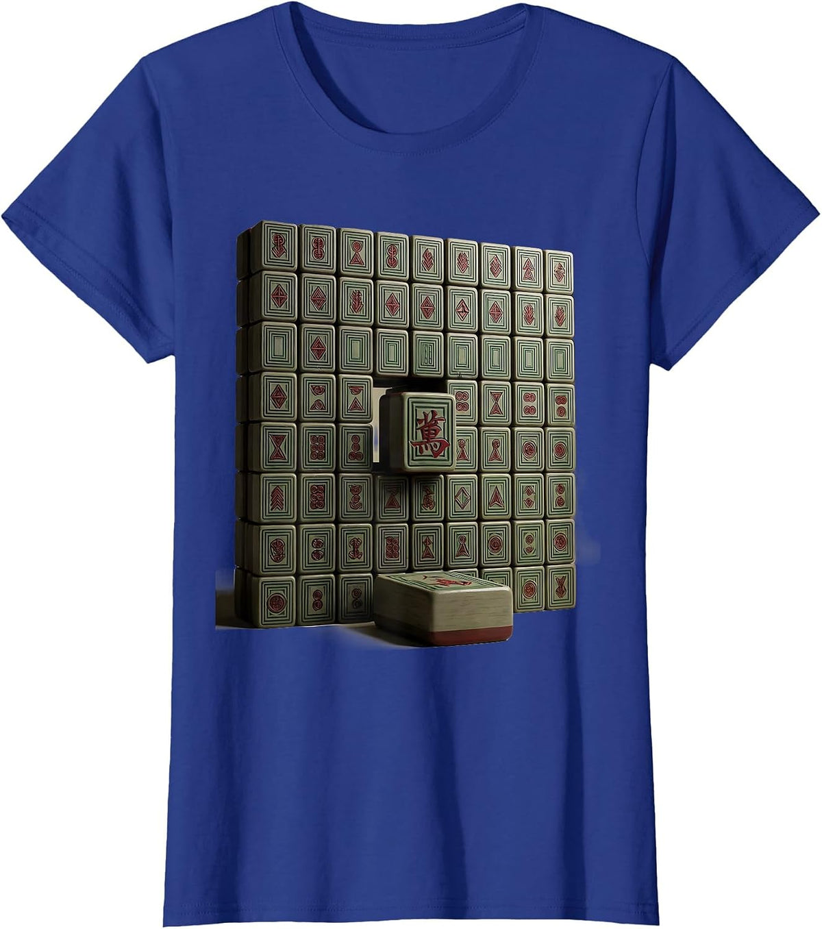 Women's Mahjong Rack Monumental Tile Bridge Player Humor T-Shirt - Royal Blue