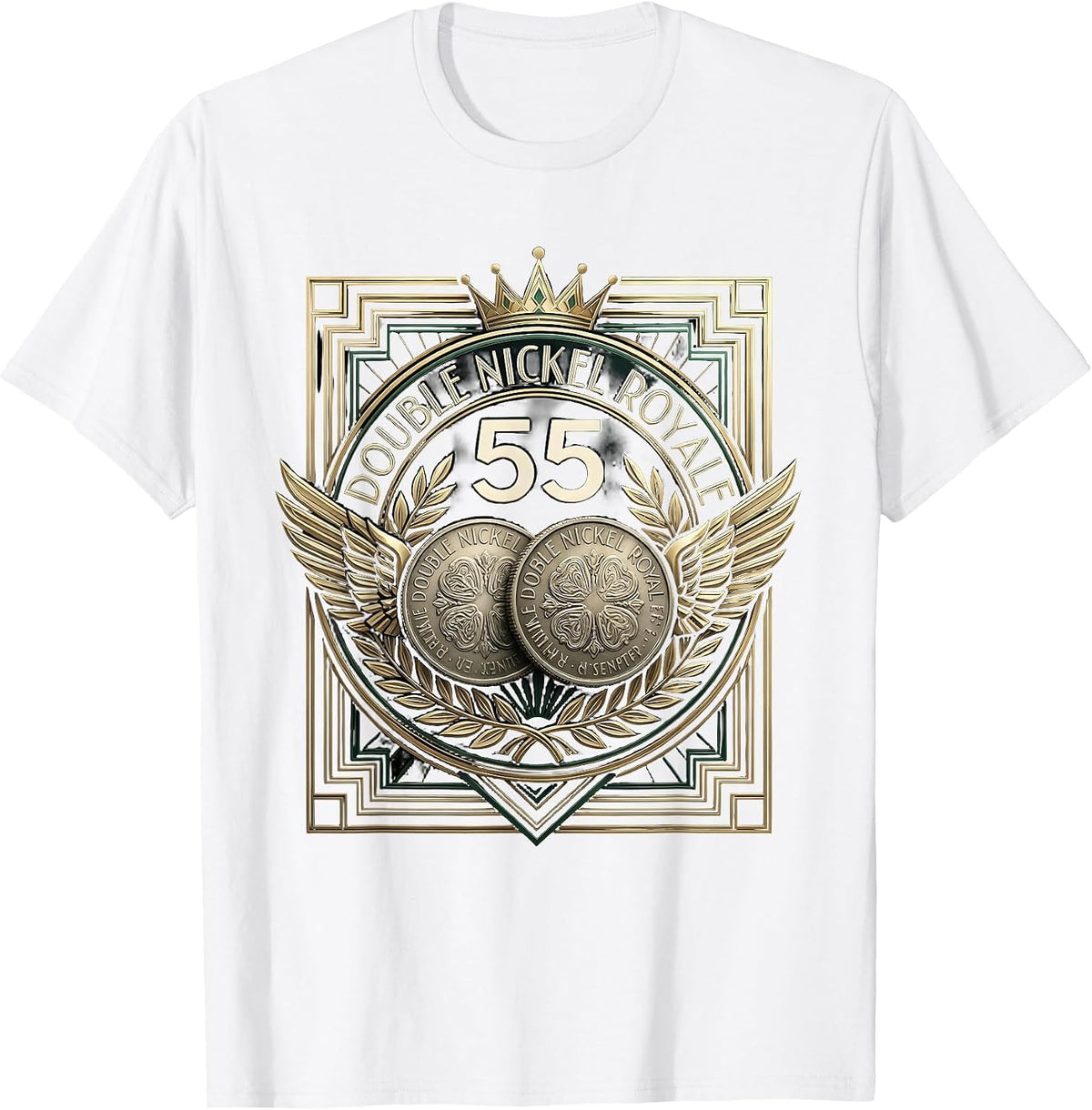 55. Double Nickel Royale Art Deco Design T-Shirt - White
