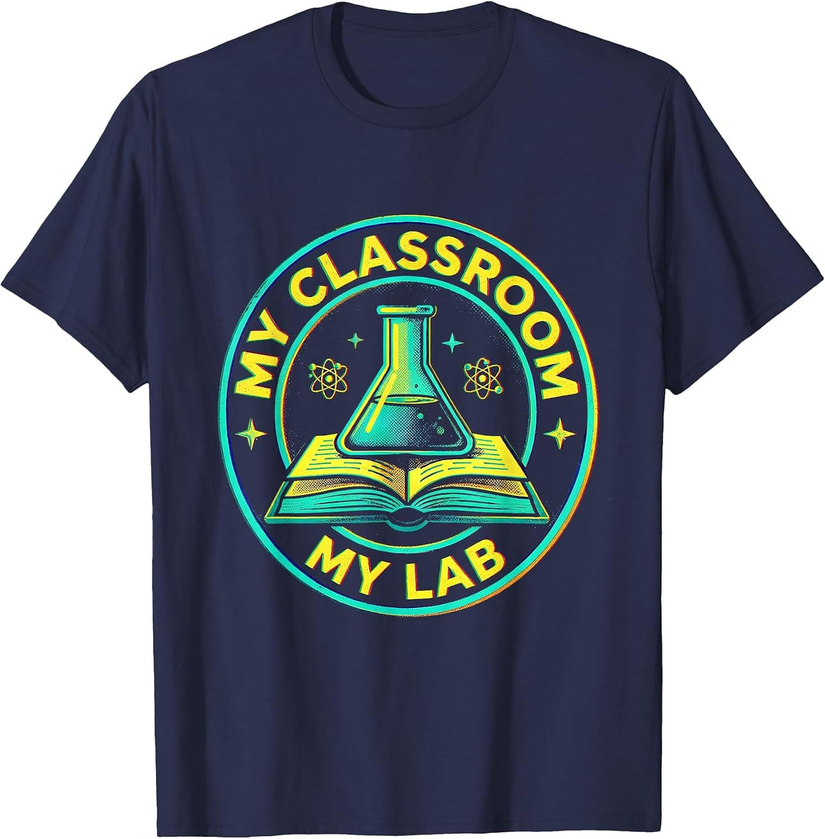 My Classroom My Lab Science Teacher Design T-Shirt - Navy Blue