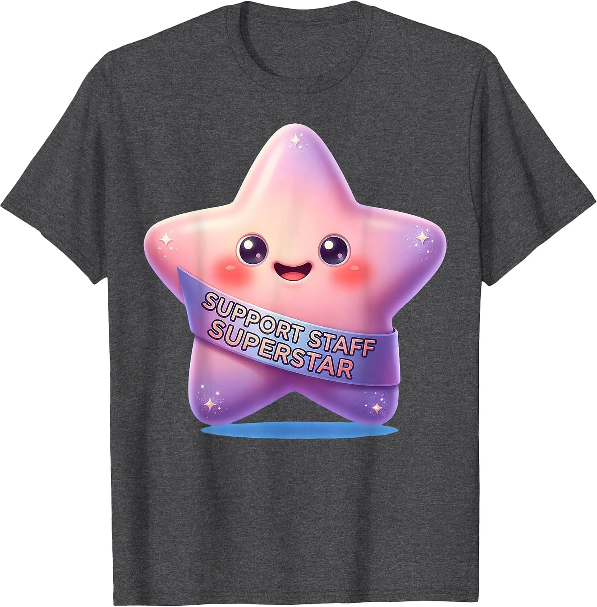 Support Staff Superstar Paraprofessional Design T-Shirt - Dark Heather Grey