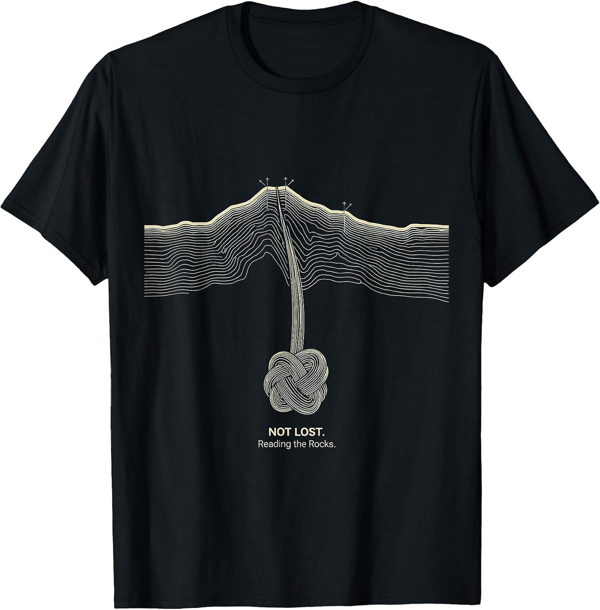 Men's Not Lost Reading The Rocks Funny Rock Collector Geology T-Shirt - Black