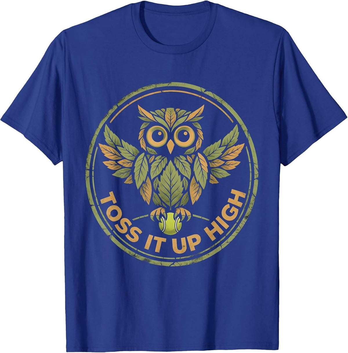 Toss It Up High Tennis Graphic Design T-Shirt - Royal Blue