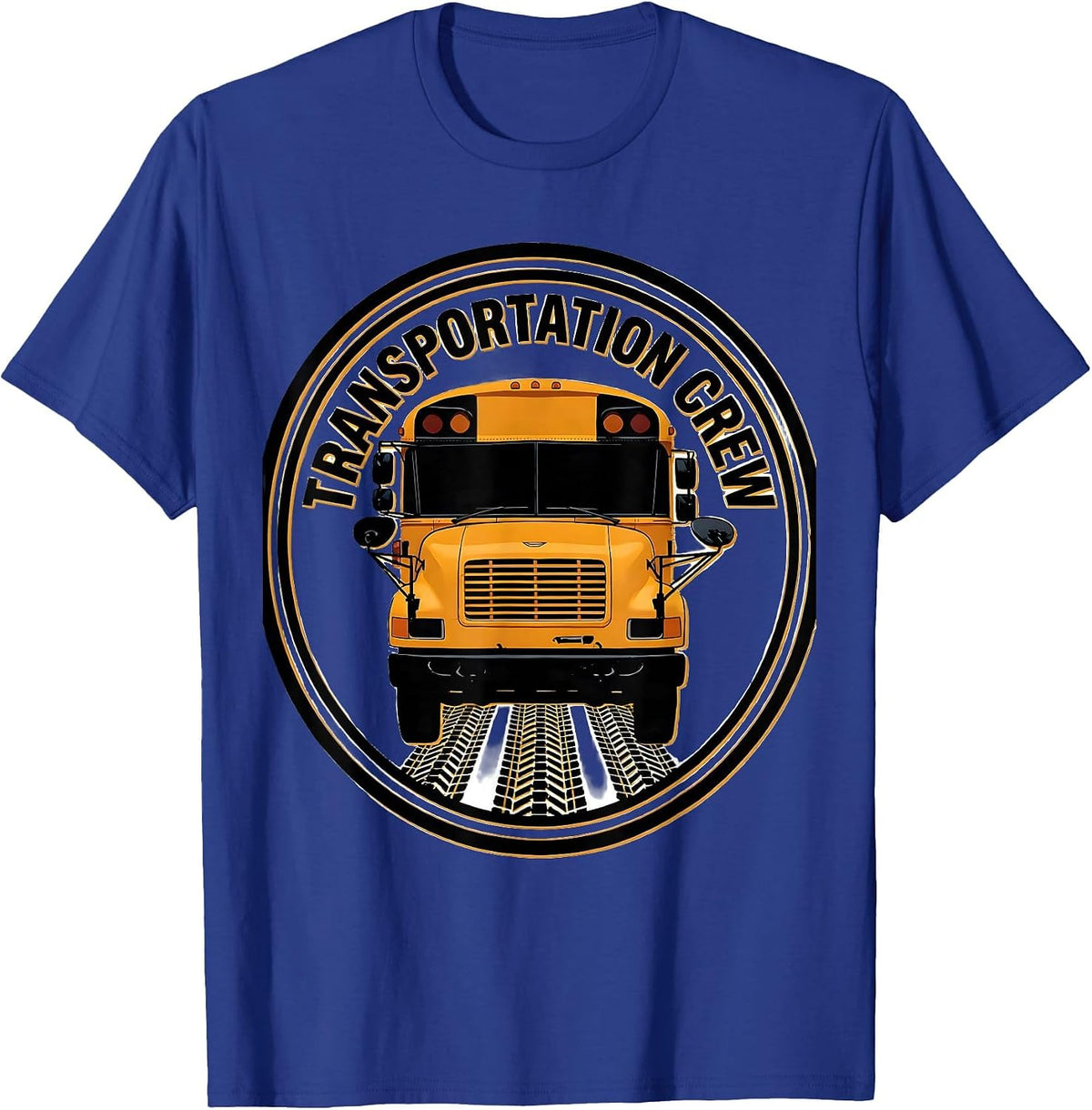 Transportation Crew Screenprint Bus Driver Transportation T-Shirt - Royal Blue