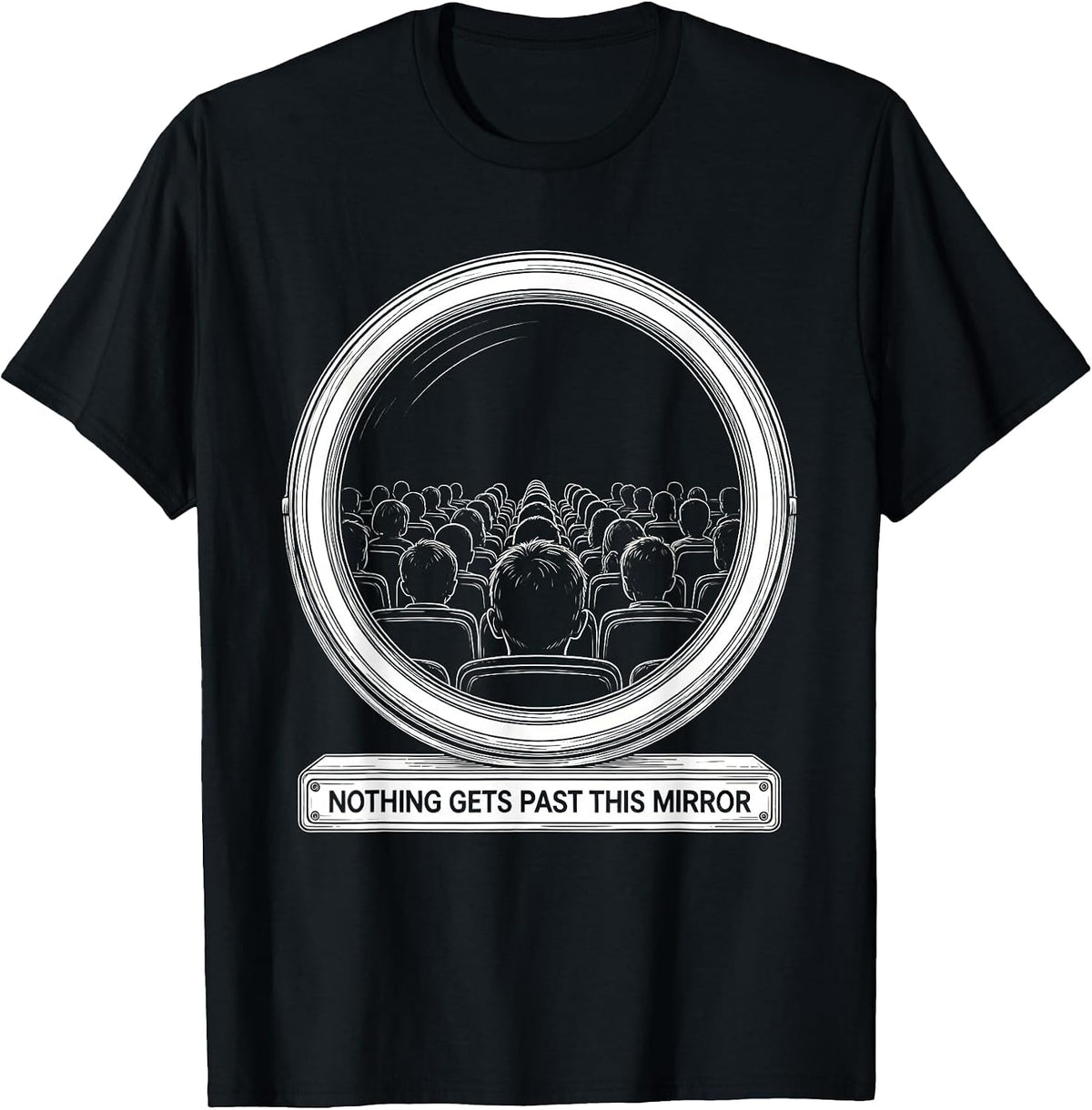 Men's Nothing Gets Past This Mirror Funny School Bus Driver Humor T-Shirt - Black