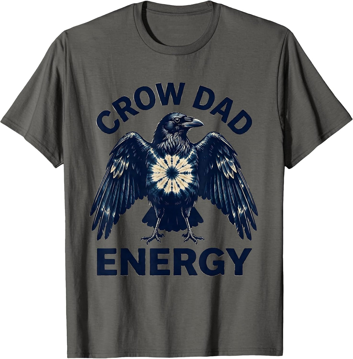 Men's Crow Dad Energy Funny Bird Dad Design T-Shirt - Asphalt Grey
